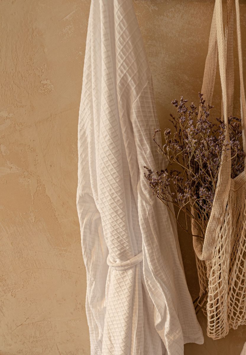 Lightweight Waffle Robe, Fawn view 3